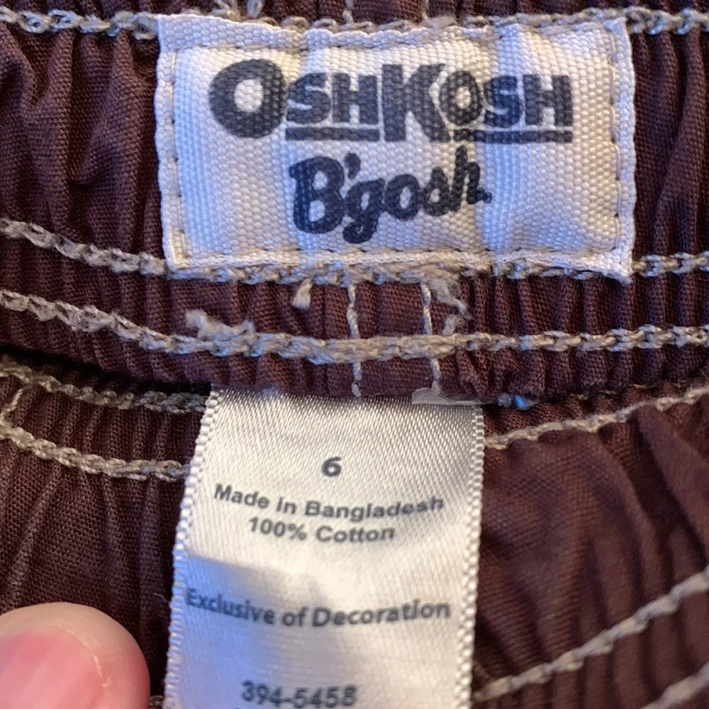 OshKosh B’Gosh boy’s size 6 cotton poplin pull on elastic waist cargo shorts EUC